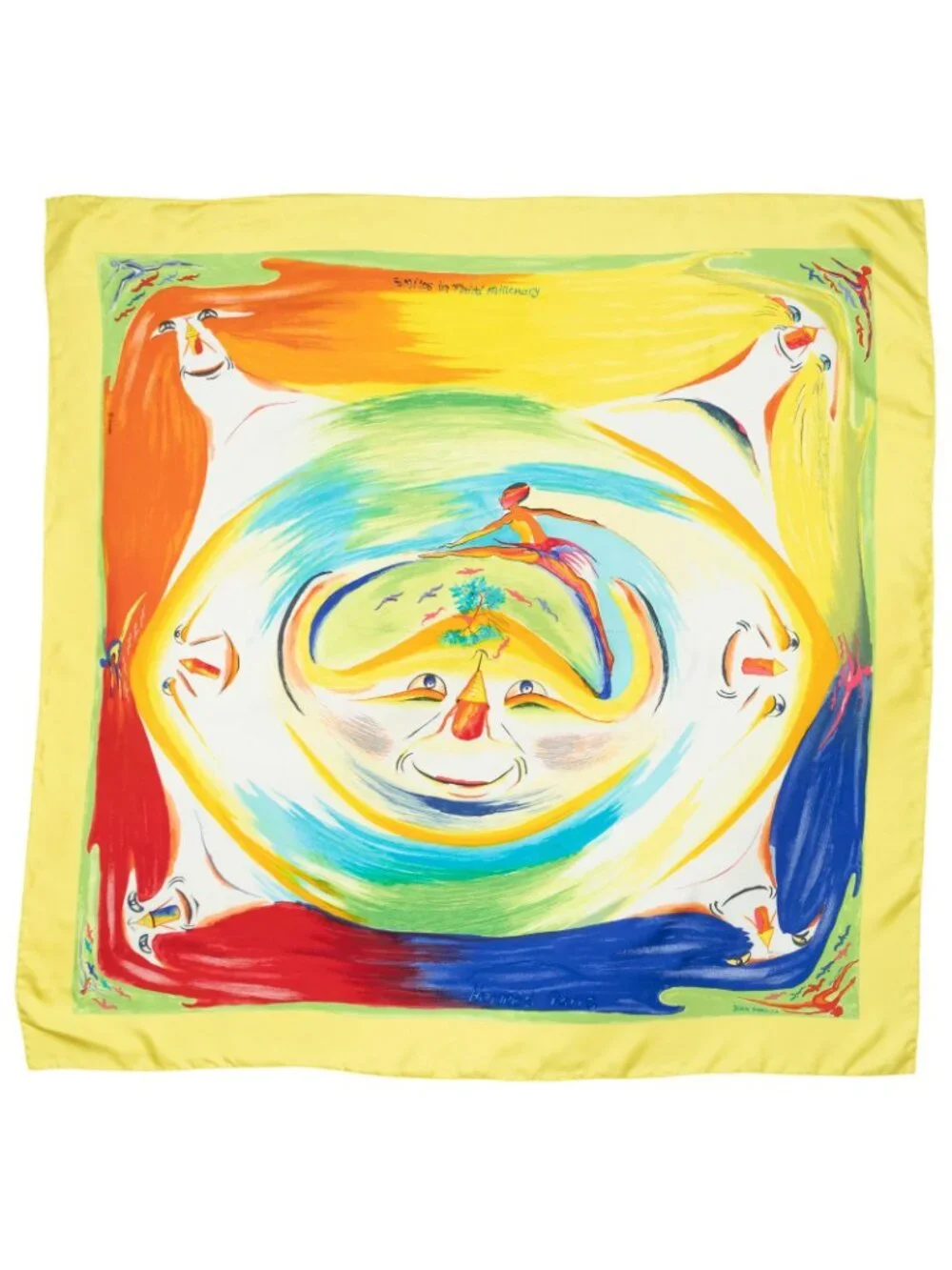 Hermes Scarf Yellow Green Orange Silk